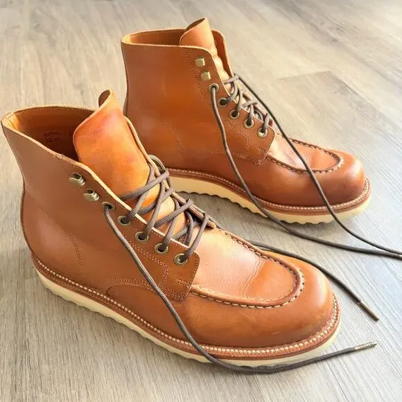 Grant Stone Brass Boot in Saddle Tan Men's 8.5E